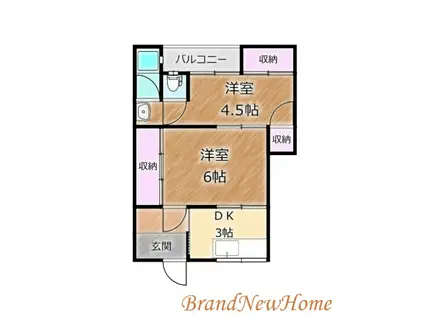 鳳ハイツ(2K/2階)の間取り写真