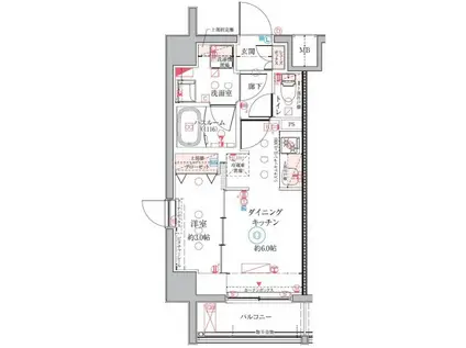クレヴィスタ東向島(1DK/5階)の間取り写真