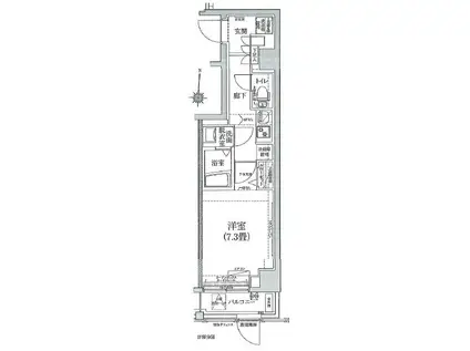 アイル イムーブル深川(1K/1階)の間取り写真