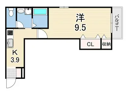 メゾンモンリーブル(1K/1階)の間取り写真