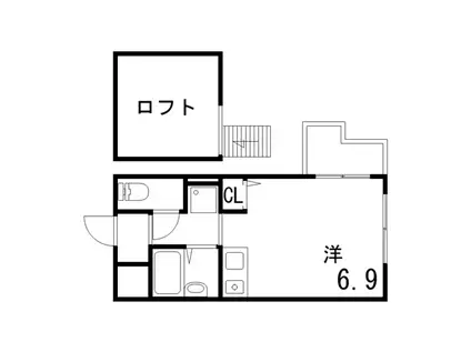 ヴィレッタ魚崎II(1K/2階)の間取り写真