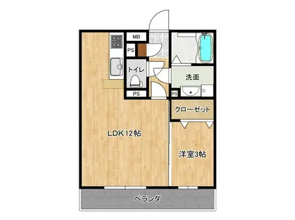 PLUS3(1LDK/3階)の間取り写真