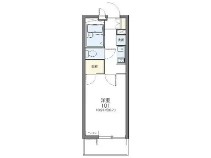 レオパレスカメリヤ(1K/3階)の間取り写真