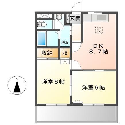 フェアリー(2DK/1階)の間取り写真