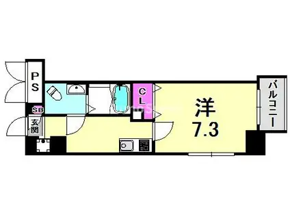 JPレジデンス神戸(1K/2階)の間取り写真