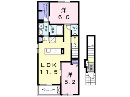 MS GARDEN(2LDK/2階)の間取り写真