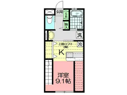 セントアール湘南(1K/1階)の間取り写真