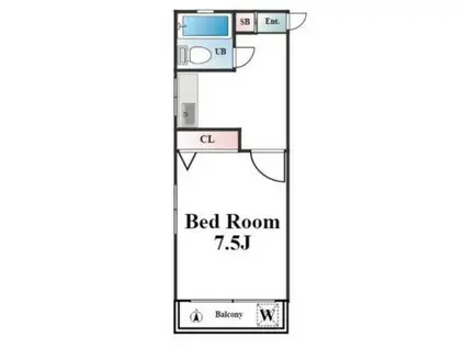 コーポ山吹(1K/2階)の間取り写真