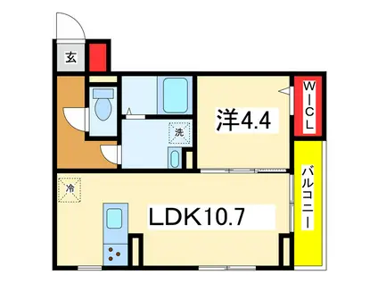 ストラスブール(1LDK/2階)の間取り写真