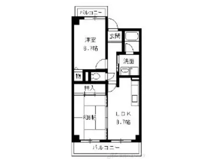 パレ上新庄(2LDK/5階)の間取り写真