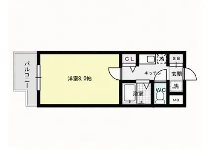 ビエント今川(1K/3階)の間取り写真