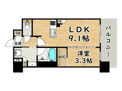 リビオレゾン塚本ステーションプレミア(1LDK/10階)の間取り写真