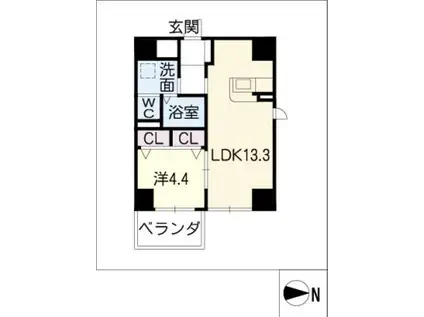 フルカーサ丸の内(1LDK/7階)の間取り写真