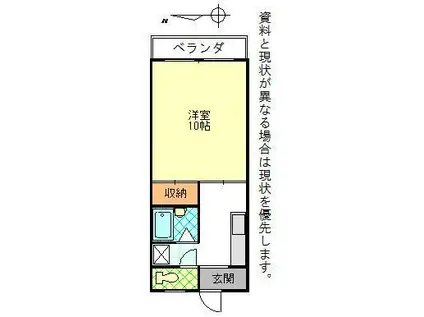グリーンシティー石垣(1K/1階)の間取り写真