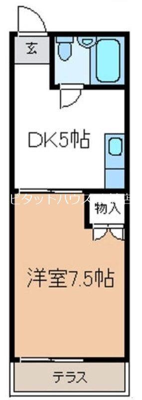 ハイツ光枝(1DK/1階)の間取り写真