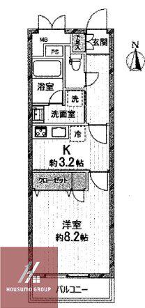 KAISEI大手前(1K/5階)の間取り写真