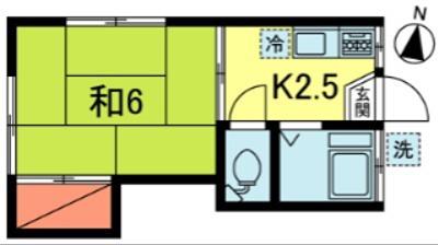メゾン中田(1K/2階)の間取り写真