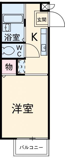 ジュネス東寺尾(1K/1階)の間取り写真