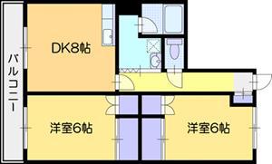 青山ハイツ(2LDK/2階)の間取り写真