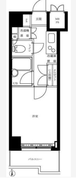 ルーブル南麻布(1K/12階)の間取り写真