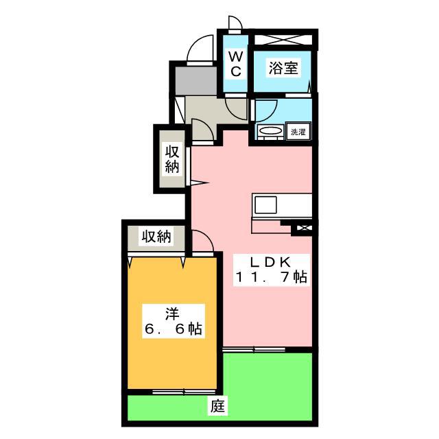 グランド ソレイユ(1LDK/1階)の間取り写真