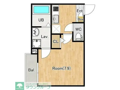 ジーメゾン埼玉本郷町プリミア(1K/1階)の間取り写真