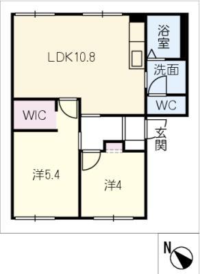 グランドール日永 A棟(2LDK/2階)の間取り写真