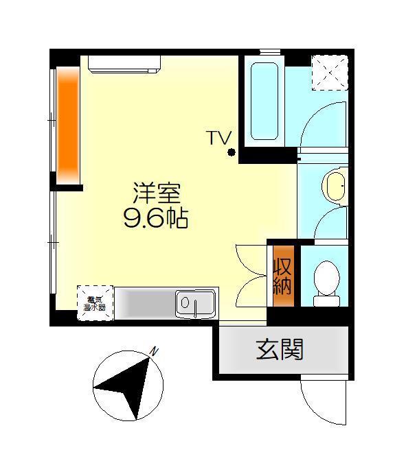 エスティートM(ワンルーム/3階)の間取り写真