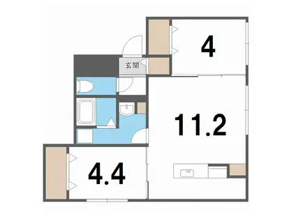 カーサブラン(2LDK/5階)の間取り写真