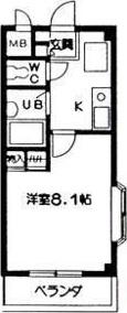 イースト TOWN K(1K/1階)の間取り写真