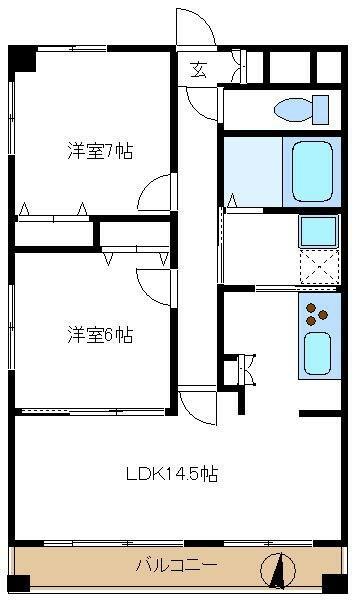 BELLE FLEUR(2LDK/2階)の間取り写真