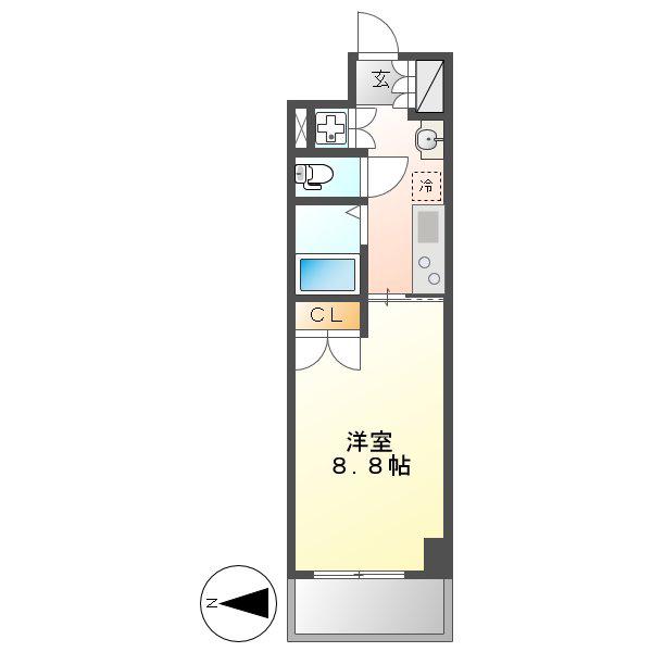 HF久屋大通レジデンス(1K/8階)の間取り写真