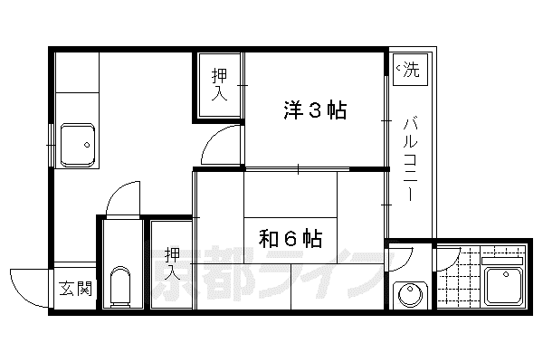 ロイヤルマンション下鴨(2DK/2階)の間取り写真