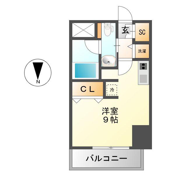 エグゼプレジオ(ワンルーム/4階)の間取り写真