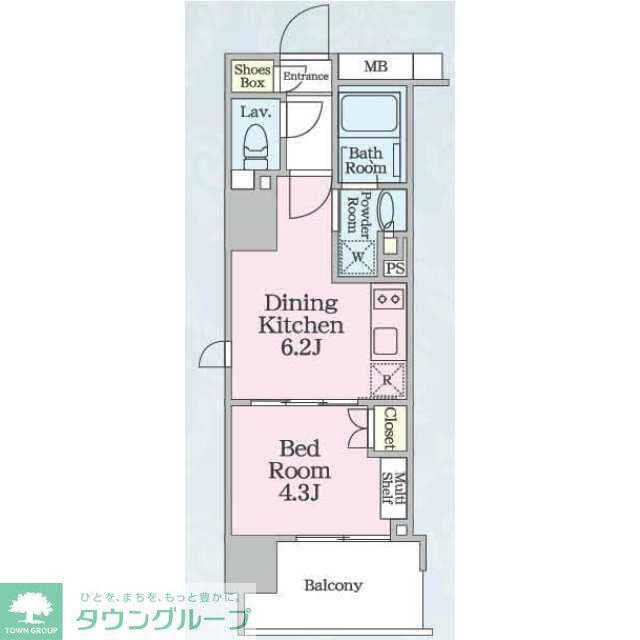 ルフォンプログレ蔵前ナチュール(1DK/4階)の間取り写真