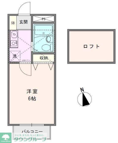ビューパレス茅ヶ崎(1K/2階)の間取り写真