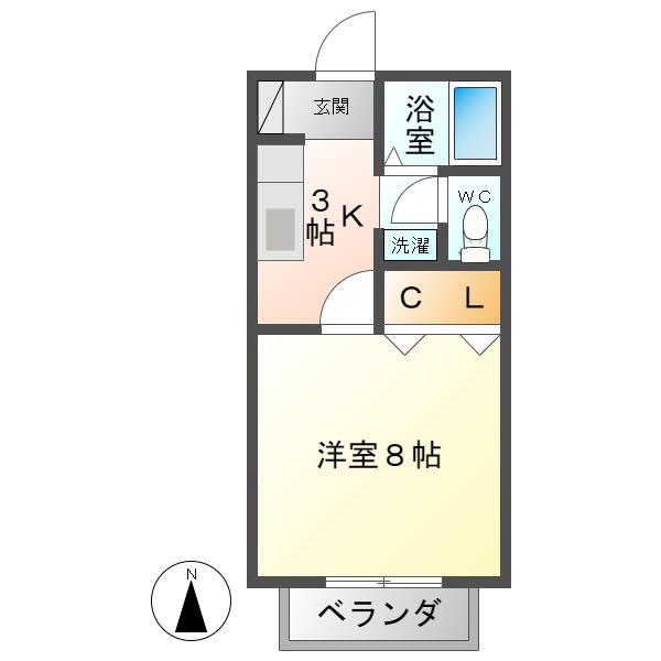サン・FRIENDS雅(1K/1階)の間取り写真