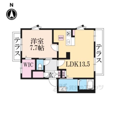 ウエスト HILLⅡ(3DK/1階)の間取り写真