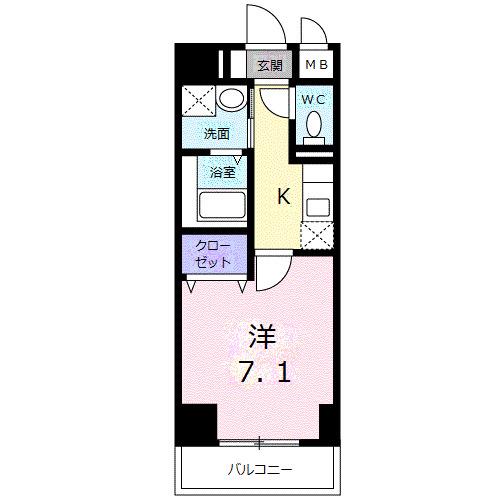 AQUA GARDEN今(1K/2階)の間取り写真
