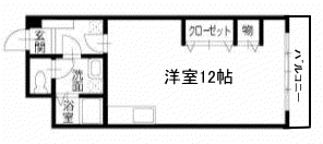 グランセ田宮(1K/3階)の間取り写真