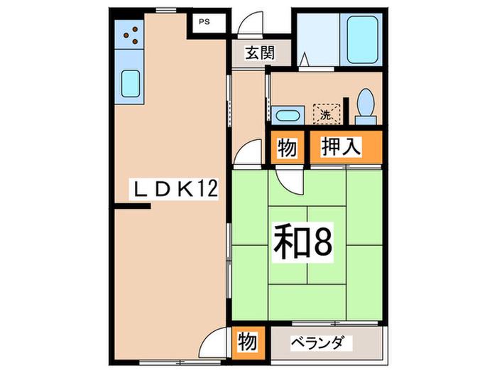 アピア衣笠(1LDK/1階)の間取り写真