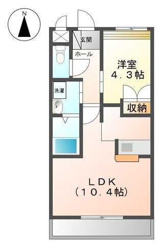 グランディールAOKI(1LDK/1階)の間取り写真