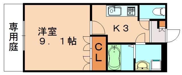 LEHAVRE(1K/1階)の間取り写真