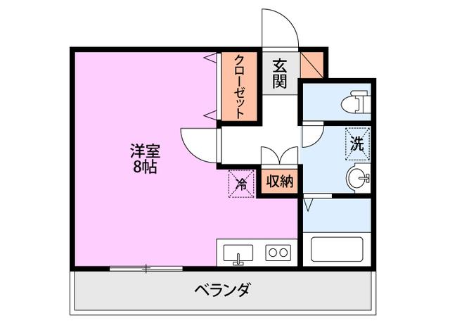 ピュアみやび3(ワンルーム/4階)の間取り写真