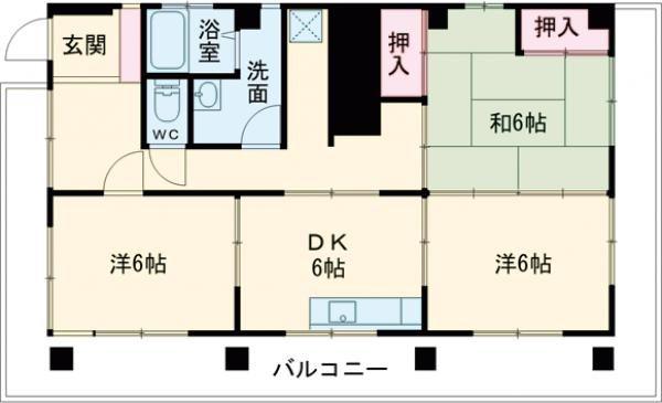 第3大久保ビル(3DK/3階)の間取り写真