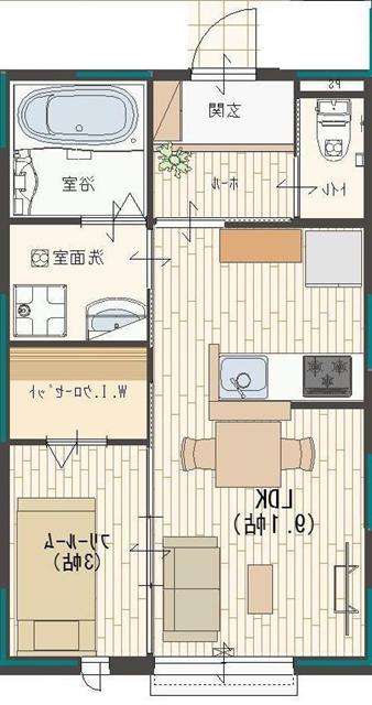 アスリス(1LDK/1階)の間取り写真