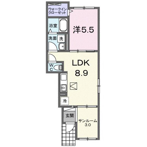 モン・ルクール(1LDK/1階)の間取り写真