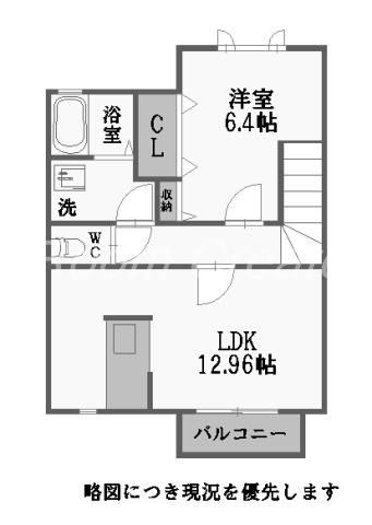 シャーメゾンY(1LDK/2階)の間取り写真