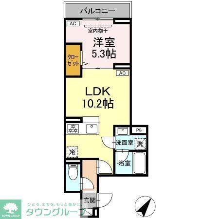 セレスティア下丸子(1LDK/3階)の間取り写真