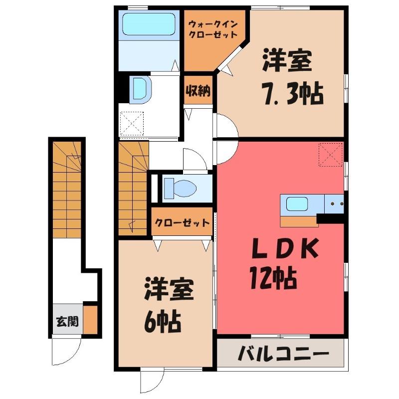 サニーコート(2LDK/2階)の間取り写真